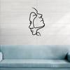 Figurative Couple Headshot Wall Decor - Abstract Line Silhouette Metal Iron Art | Stylish Sticker Mural and Wall Decorations