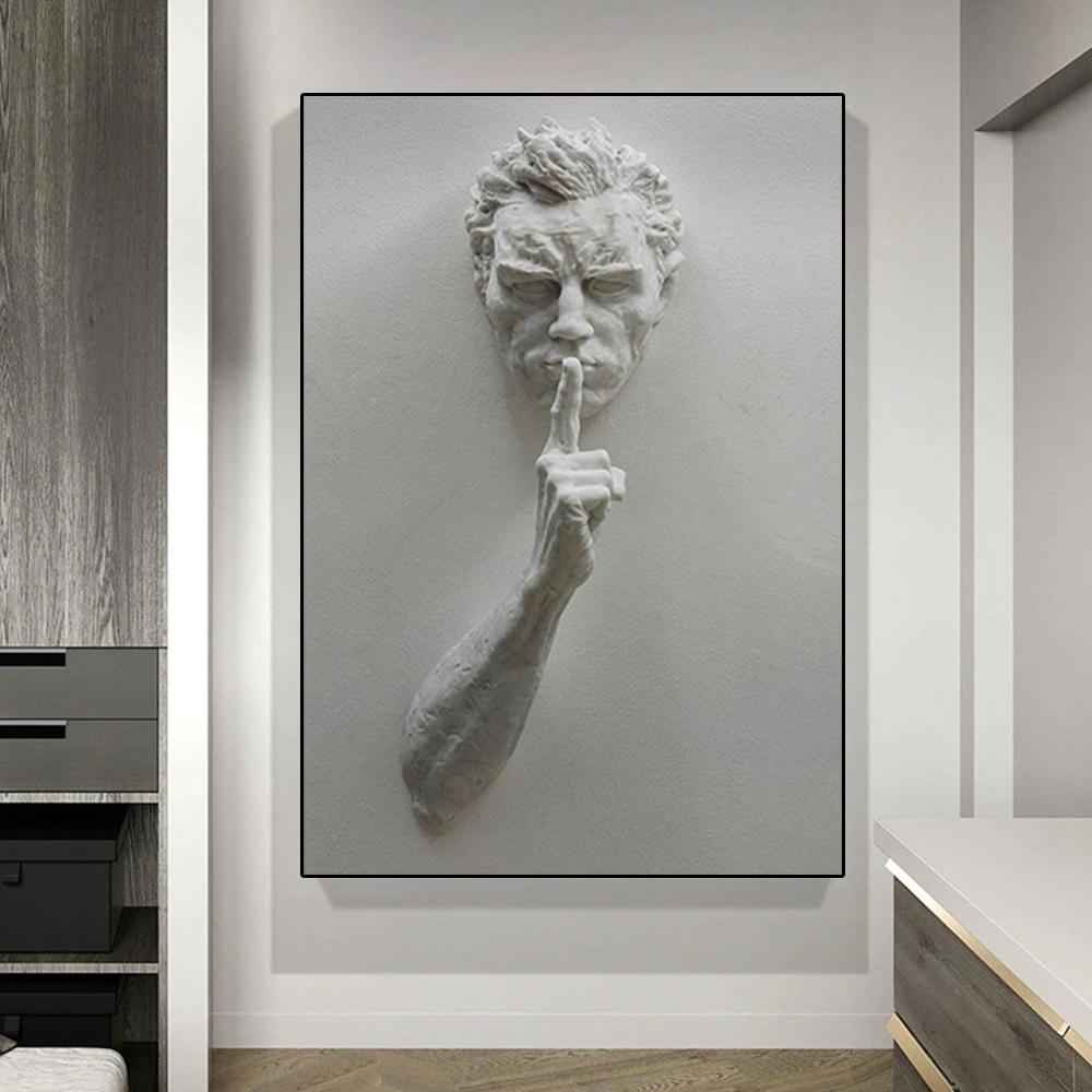 3D Скульптура Искусство Стена Холст Картины Классические Плакаты Печать Гостиная Спальня Фигура Росписи Искусства Эстетические Картины Современная Абстрактная Фигура Домашний Декор