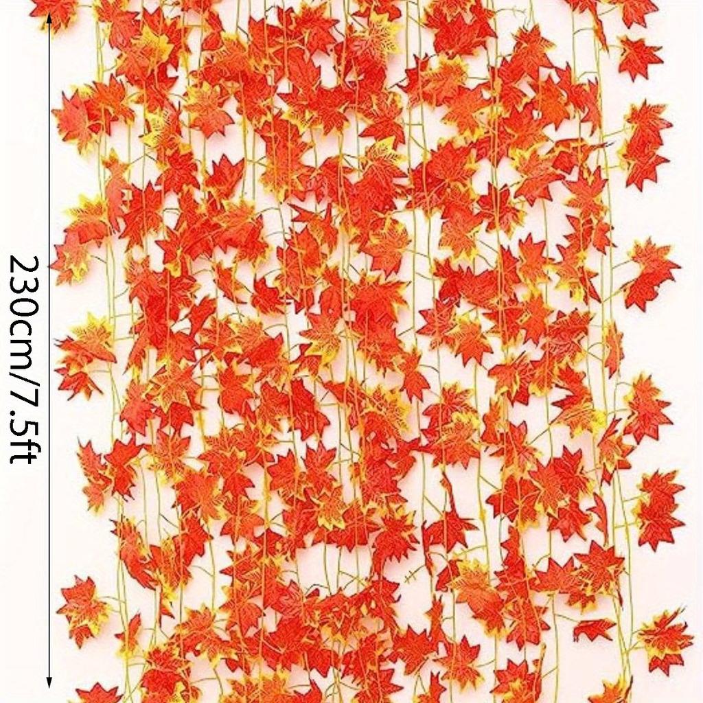 12 шт. осенняя гирлянда из листьев, искусственные кленовые листья, шелковая осенняя гирлянда из красных плющевых лоз для дома, свадьбы, вечеринки, сада, камина, декора