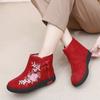Cloth Women's Cotton Winter Velvet Warm Mother Retro Ethnic Style Embroidered Short Boots Grandmashoes