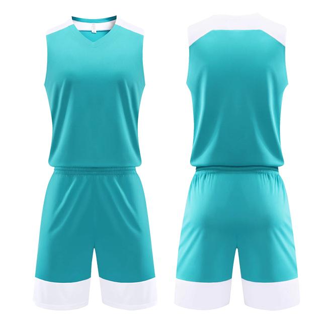 Kids Men Women Basketball Jersey Set Child Men Blank Basketball Uniforms V-Neck Training Vest Double Pocket Shorts Sports Suit