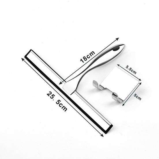 Скребок для стеклянных дверей Эргономичная ручка Нержавеющая Удобная ручка с крючком Легко повесить Скребок для душа для стеклянных дверей Инструмент для чистки окон