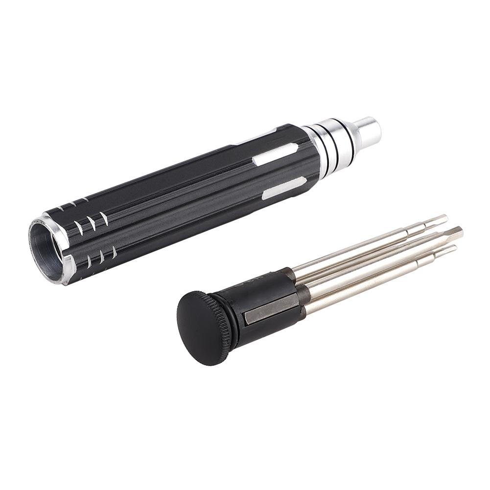 4 in 1 Hex Screwdriver Black Color Cr Plated Multifunctional RC Hex Screwdriver Repair Tool for RC Airplanes Cars Boats