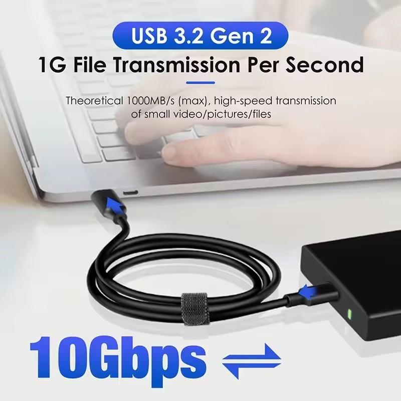 Кабель USB Type C USB 3.0 на USB C Провод для быстрой зарядки Передача данных Кабель для SSD-накопителя USB 3.2 10 Гбит/с 60 Вт для Xiaomi Samsung S21