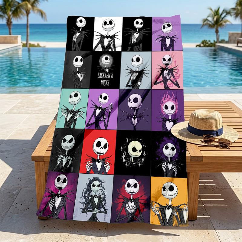 Nightmare Before Christmas Stylish Digital Printing Beach Towel Quick Drying Absorbent Blanket For Beach Pool Gym Travel Christmas Gift C9211526