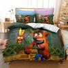 Комплект постельного белья с 3D-принтом Crash Bandicoot, игровой мультяшный пододеяльник, двуспальный, двуспальный, двуспальный, двуспальный, для взрослых и детей, постельное белье, пододеяльник