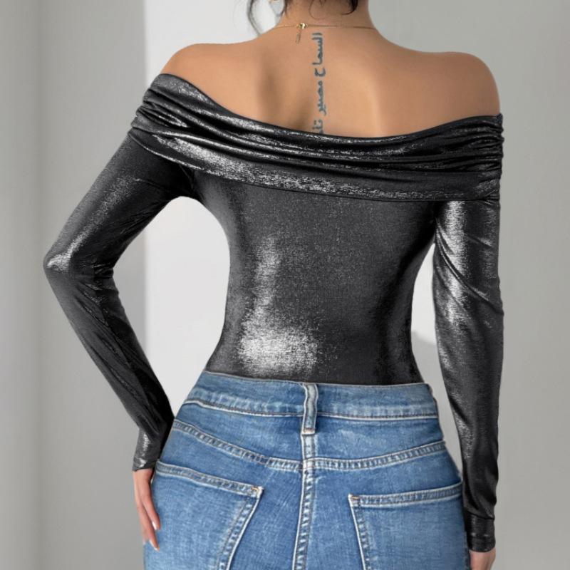 Женский комбинезон с высокой эластичностью, ребристым узором, длинными рукавами, однотонный, без бретелек, с перекрестной завязкой, боди в стиле вечеринки