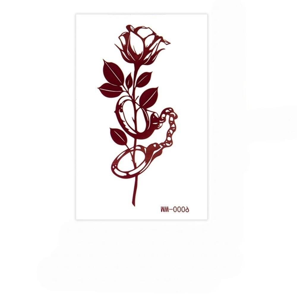 Lace Fake Tattoo Temporary Tattoo Legs Arm Body Art Sticker Red Henna Tattoo Decals Women/Lady