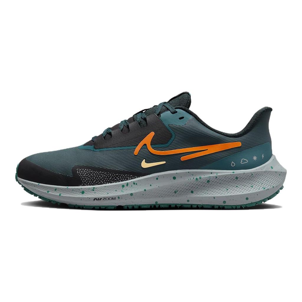 Nike Air Zoom Pegasus 39 Shield Deep Jungle Safety Оранжевые мужские кроссовки Зеленые жеодово-бирюзовые черные DO7625-300
