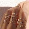 10-Piece Moon, Star, Leaf, Love & Rhinestone Ring Set