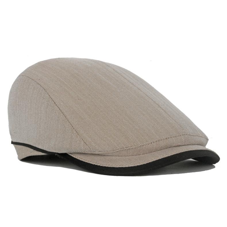 Мужской берет, полосатая кепка с рисунком «елочка», весна-лето, тонкая кепка вперед, уличная шляпа от солнца, кепка газетчика