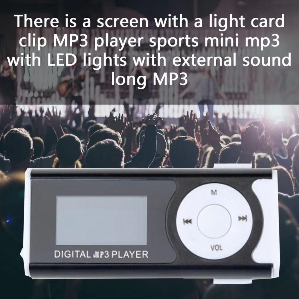 Metal Clip USB MP3 Music Players with LCD Screen Student Walkman Listen Music