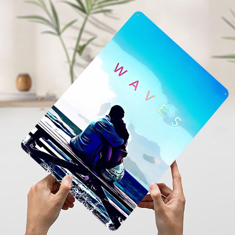 Waves 5E Tinplate Poster Customized Wall Art Vintage Retro Metal Signs for Room Decoration Gaming Bathroom Decor Man Cave Home