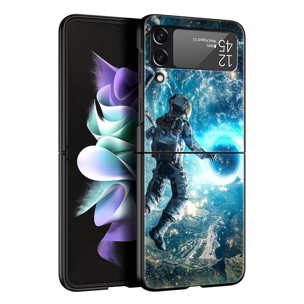 Модный Чехол для Телефона Звездное Небо Вселенная Для Samsung Galaxy Z Flip3 Flip4 Flip5 Чехол-Оболочка Для Z Flip 3 4 5 6 7 Жесткая Складная Крышка
