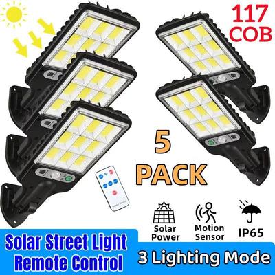 Солнечные уличные фонари, уличные водонепроницаемые настенные светодиодные лампы с датчиком движения и 3 режимами освещения, солнечные фонари для садового патио