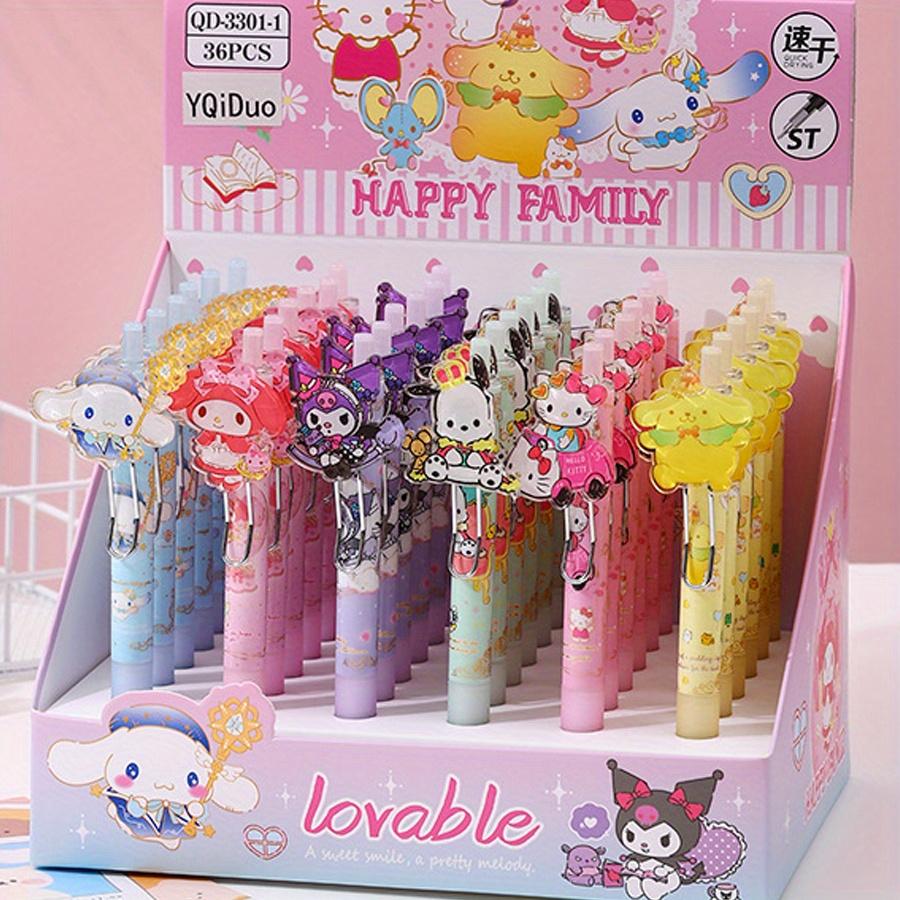 36 шт. HelloKitty Sanrio Мультяшная Счастливая Семья Акриловая Нашивка-Заплатка ST Головка Быстросохнущая Нейтральная Ручка Девочка Высокий Внешний Вид Подписывающая Ручка 0.5 мм Черная, My Melody