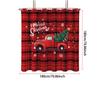 1Pc Red Checkered Truck Print Waterproof Shower Curtain Multiple Size Privacy Hanging Curtain And 12 Hooks For Easy Installation