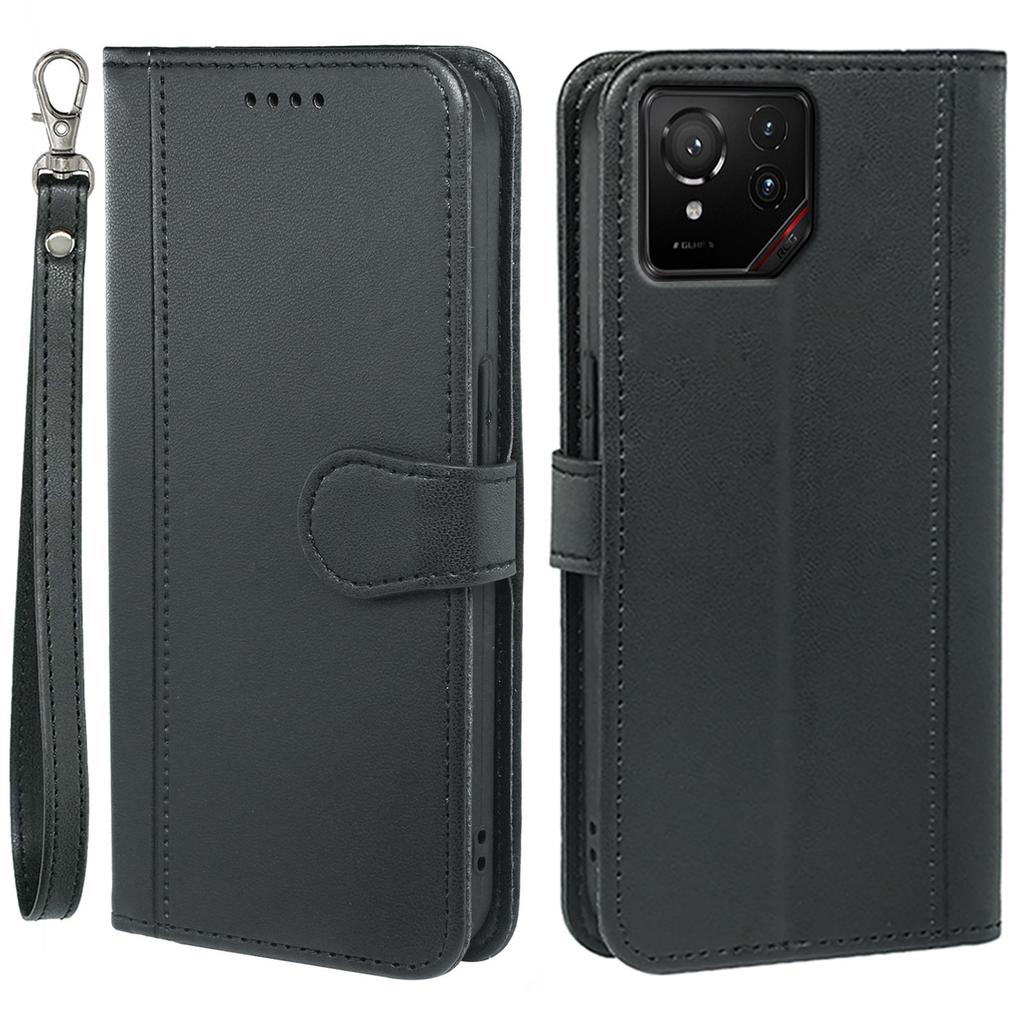 For Asus ROG Phone 9 5G Wallet Case Magnetic Snap Leather Phone Cover with Strap