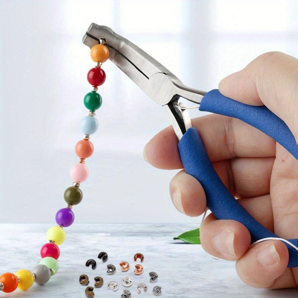 1PC Round Hole Pliers Hole 3mm Press Hole Double Leaf Spring Clamp Positioning Bead Pliers DIY Jewelry Tools