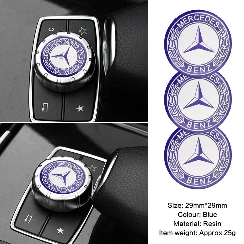 1 шт. 29 мм Маленькая наклейка для управления медиа в автомобиле Для Mercedes Benz A C E R M класса CLA GLA AMG W204 W210 W124 W205 W203 Автомобильные гаджеты