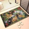 2D Плошлый, Нескользящий Впитывающий Коврик для Ванной, Подходящий для Ванной Комнаты, Толстый Мягкий Машинной Стирки Ковер с Цветным Принтом Кошки, Подходящий Ковер, Вход в Гостиную