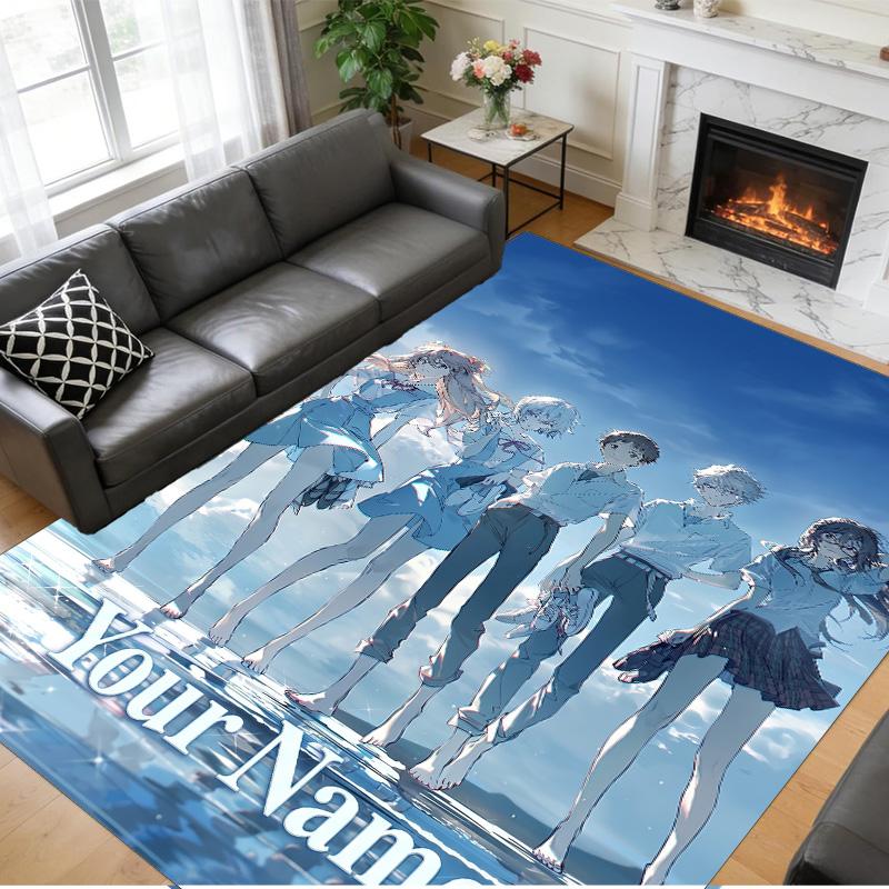 Crystal Velvet Rug Custom Name Text, Soft Non Slip Floor Mat Home DecorNeon Genesis Evangelion