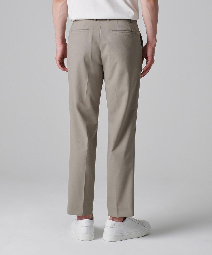 MUSINSA STANDARD Summer Wool Relaxed Tapered Hidden Banding Crop Slacks [Light Beige]