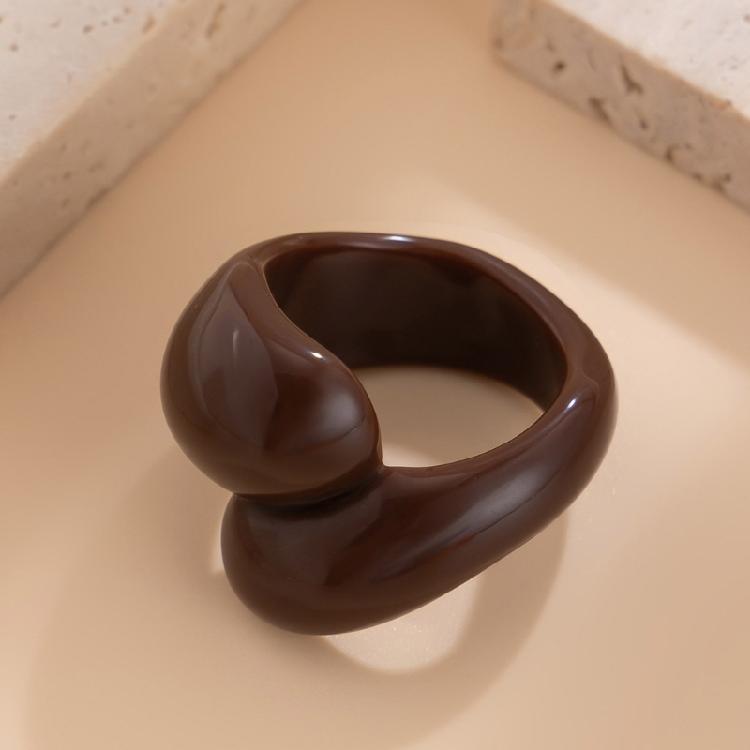 Модное кольцо-заявление Необычное геометрическое красочное кольцо с двойной каплей Трендовые женские аксессуары для повседневной носки