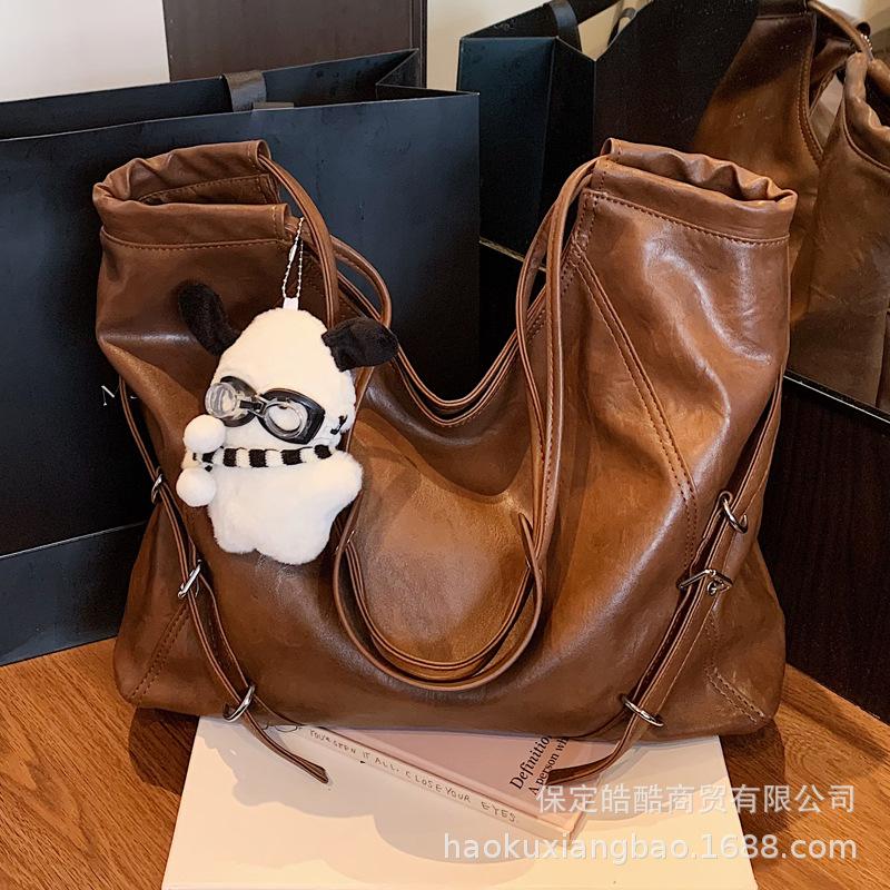 Осенне-зимняя ретро сумка большой вместимости женская 2025 новая трендовая модная корейская версия сумка-тоут простая сумка через плечо сумка для поездок на работу