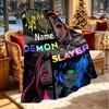 Custom Name Personalized Demon Slayer Print Blanket, Home Decor, Bedroom, Sofa, Camping, Couch, Gifts for Birthday ChristmasEnthusiasts