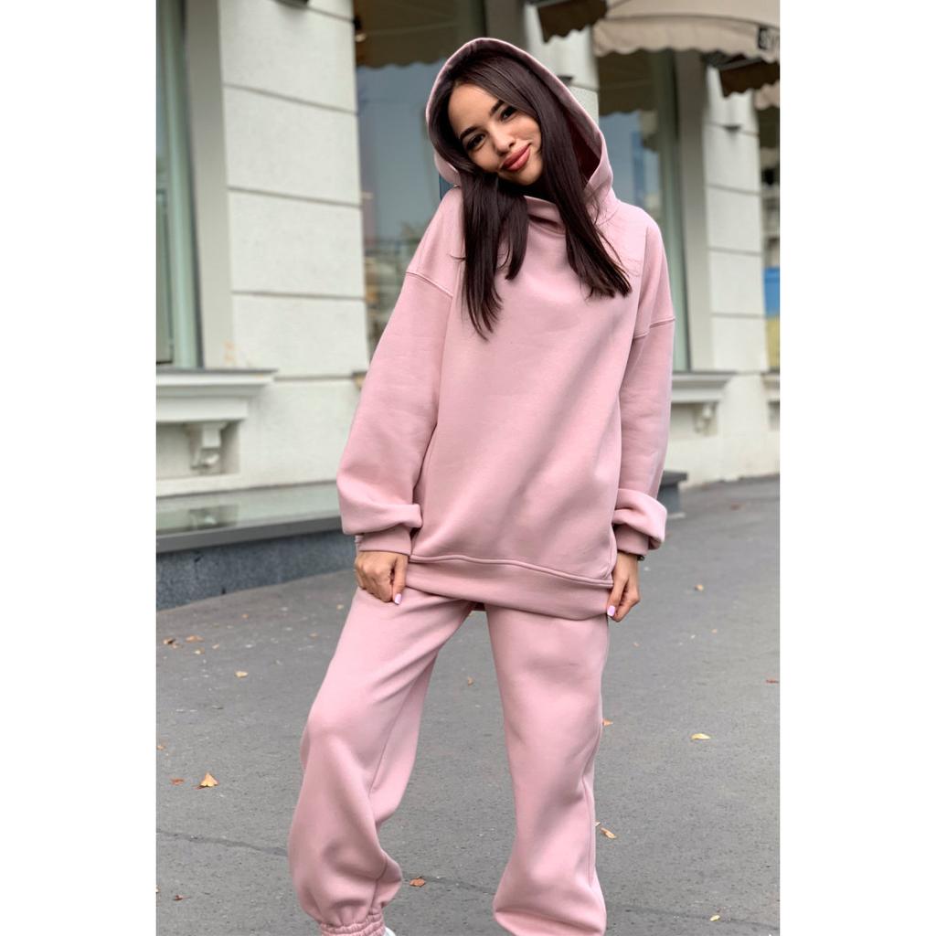 Women's Sets Autumn and Winter Fashion Solid Color Loose Hooded Sweatshirt Casual Trousers Two-piece Set