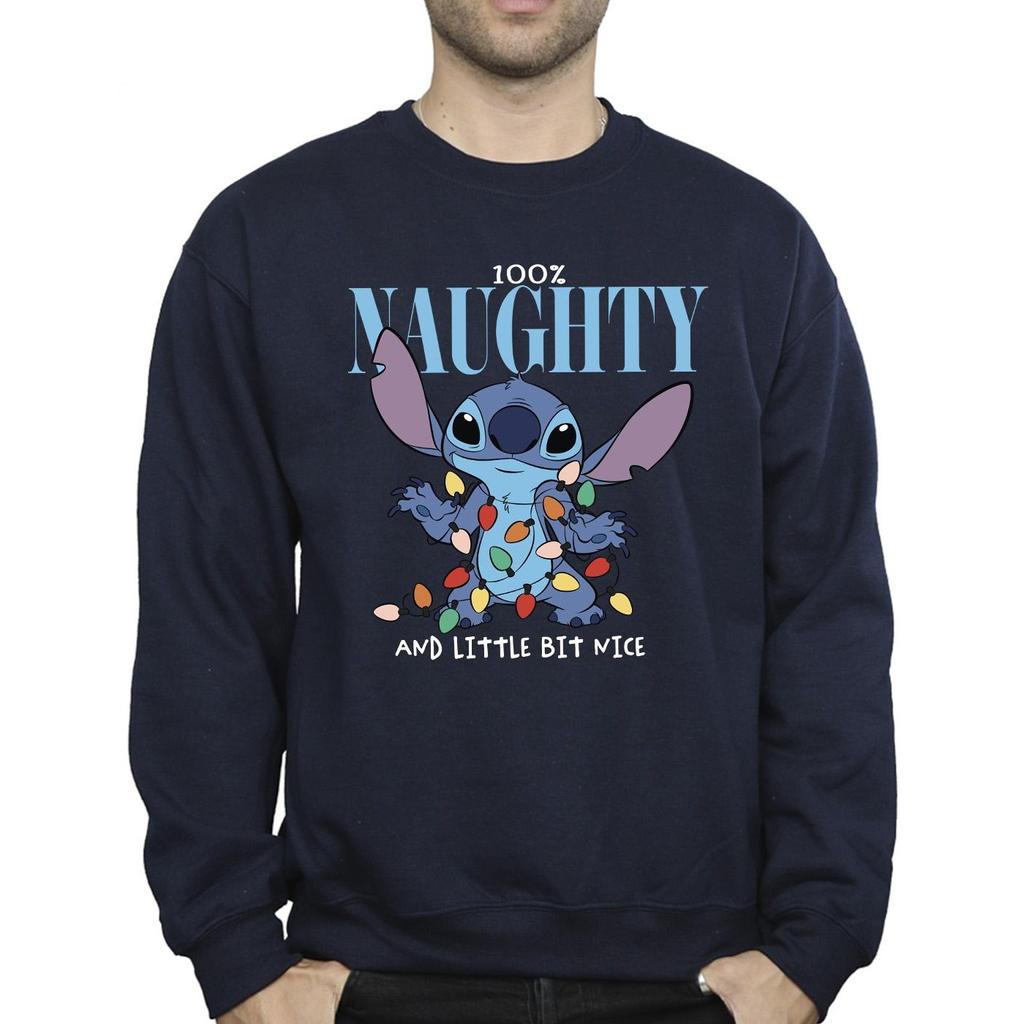 Disney Mens Lilo & Stitch Naughty & Nice Sweatshirt