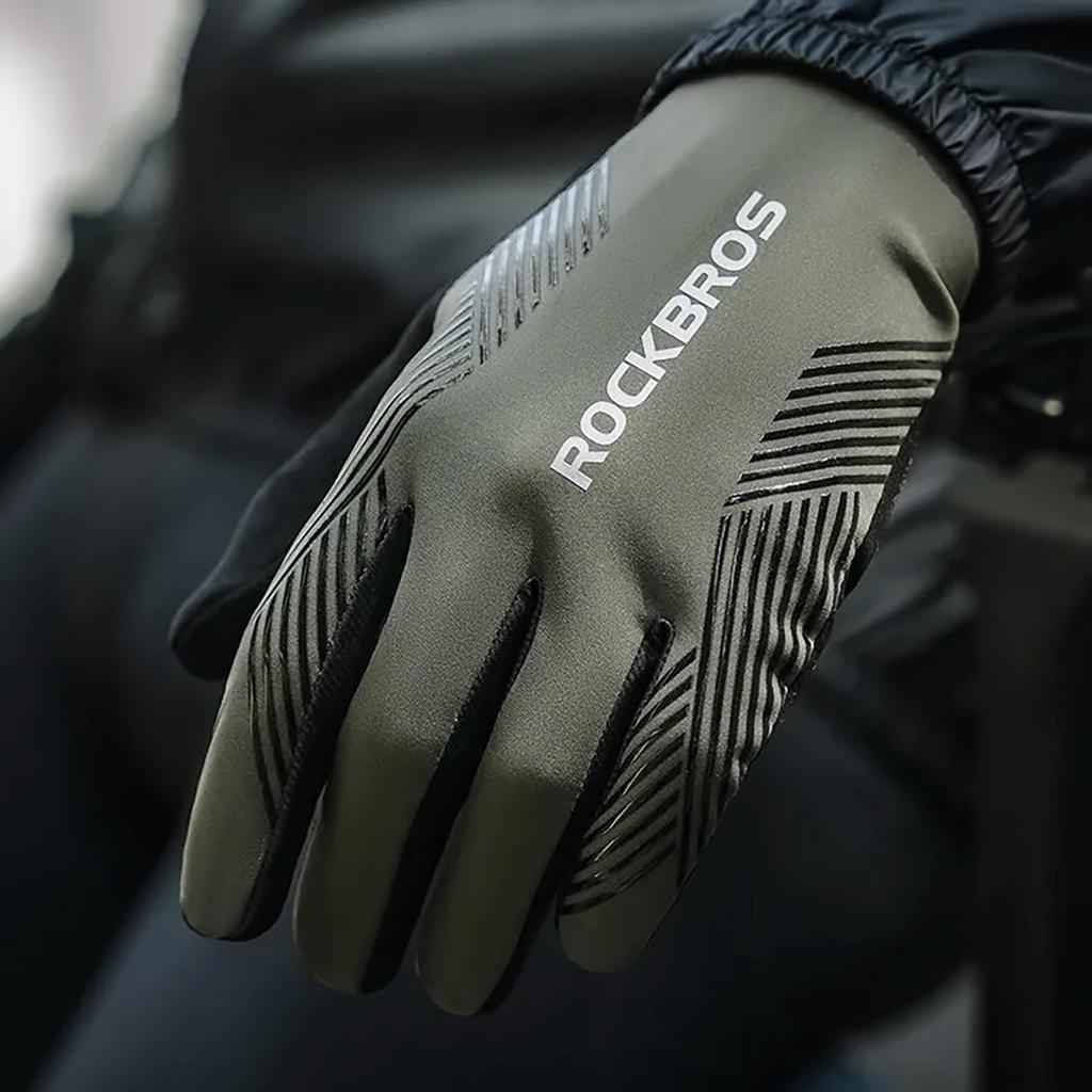 Shock-absorbing cycling gloves size M - green and black