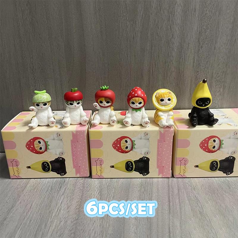Mofusand Акула Кот Морские животные Слепая коробка Фрукты Фигурки кошек Игрушки Украшения Куклы Вентиляторы Дети Подарок