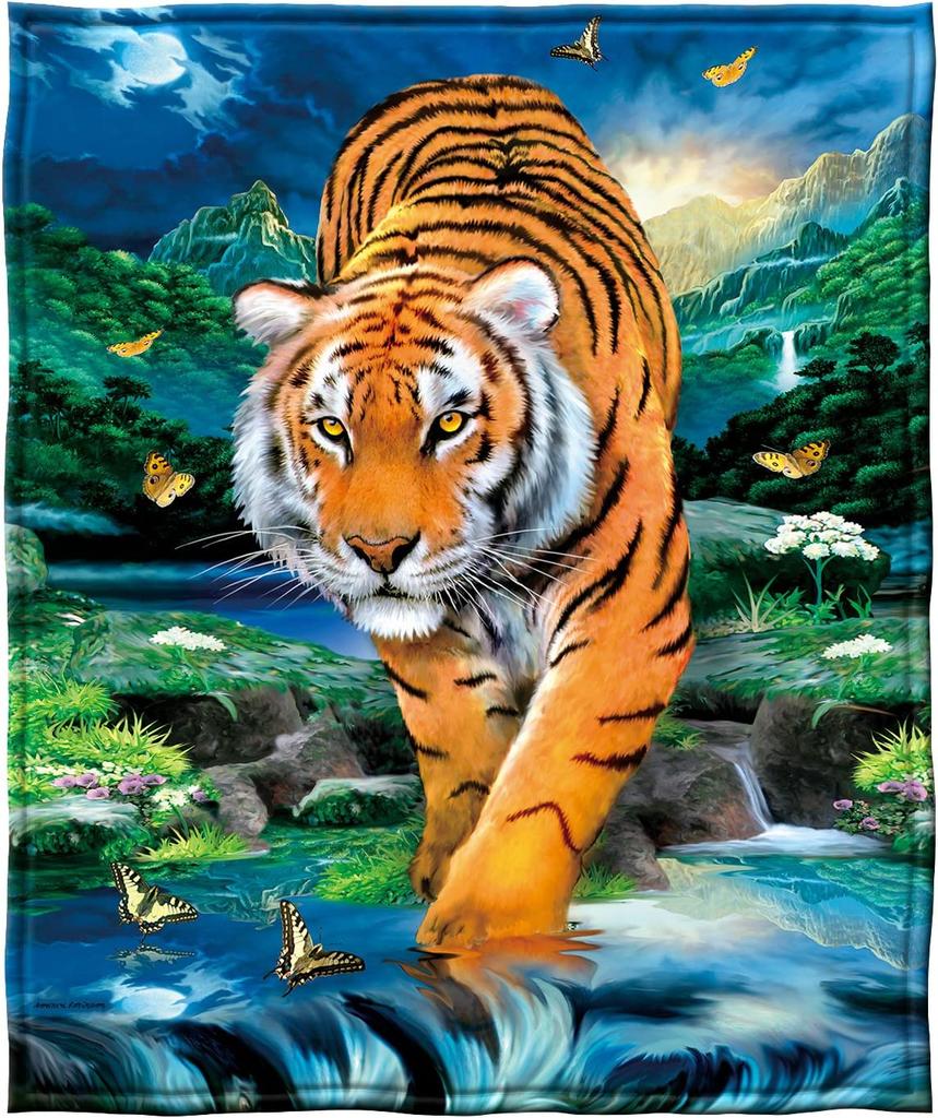 Одеяло с изображением тигра для детей, девочек-подростков и взрослых, зимнее теплое толстое фланелевое одеяло с животным принтом, мягкое комфортное постельное белье для кровати, дивана