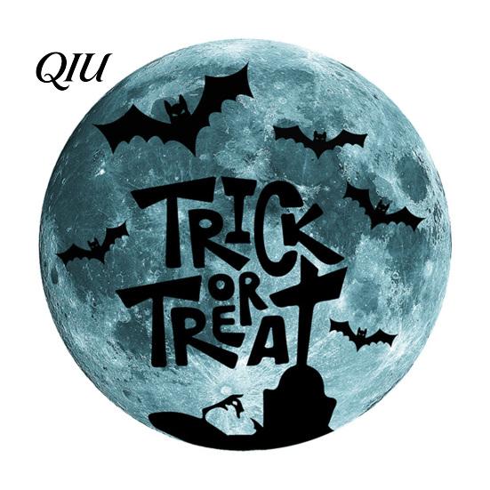 Easy Peel Wall Art Halloween Glow in The Dark Stickers, Moon Bat Tombstone Raven Waterproof Glass Clings Ghost Decals, Window for Holiday
