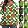 Womens Plus Size Tops Long Sleeve Print Shirts V Neck Casual Clothing Clothes Tops