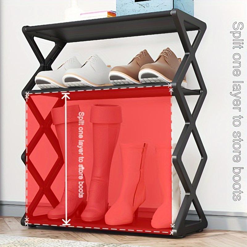 1pc X-Shaped Shoe Rack - Space-Saving Multi-Layer Storage Organizer, Easy Assembly Durable Plastic & Metal Frame for Entryway