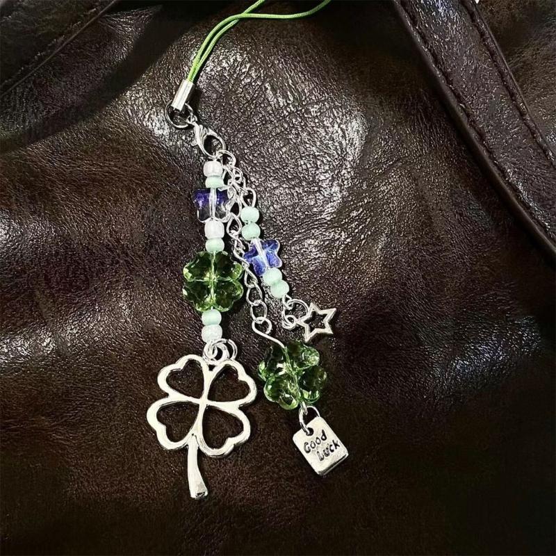 Стильный браслет Lucky Clover для телефона, принадлежности для рукоделия ручной работы, цепочка для телефона из акрила и сплава для сумок и взрослых, ежедневное использование