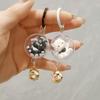 1PC Bag Ornament Accessory Cartoon Cat Keyring Cute Hanging Pendant 3D with Bell Keychain Cat Wind Chime