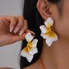 Sweet Flower Earrings Exaggerated Drop Earrings Fashion Gradient Petal Earrings Party