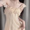 Spring Nightdress Women  Lace Sweet Nightgown Home Dress Pajamas Summer Girl Princess Style Soft Sleepwear Nightwear Outwear