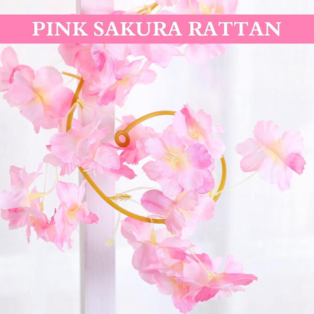 180CM Artificial Sakura Flowers Vine Wedding Garden Roses Arch Home Room Party Decorations Festival Bridal Fake Silk Plants Gift