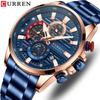 New Top Men's Watches Business Steel Belt Watch Quartz Calendar Six Needle Multi -function Male Watches