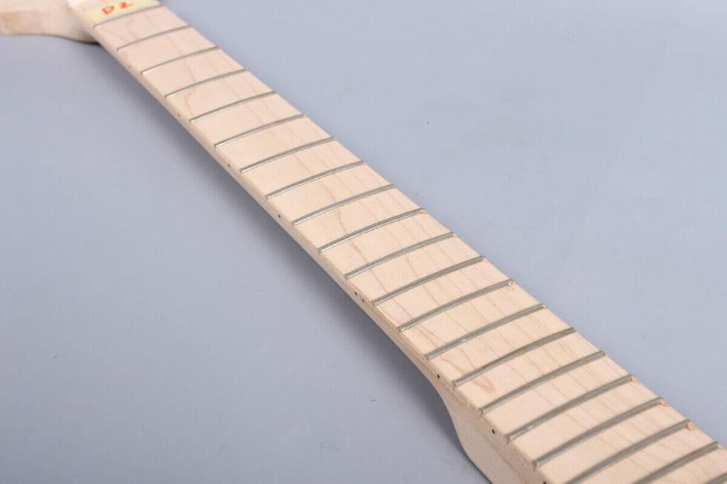Generic Maple Guitar Neck 24 Fret 64.8 cm Unfinished Fretboard No Markers Paddle Head Replacement