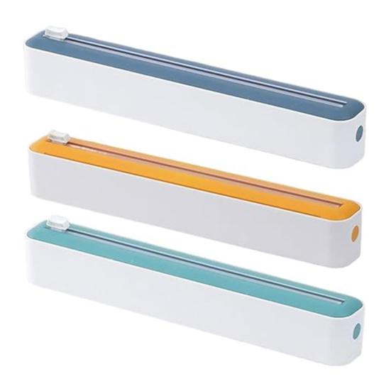 Диспенсер для пищевой пленки с резаком-слайдером 2-в-1, держатель для пластиковой пленки и фольги для кухни, инновационный резак и диспенсер для пищевой пленки для домашнего ресторана