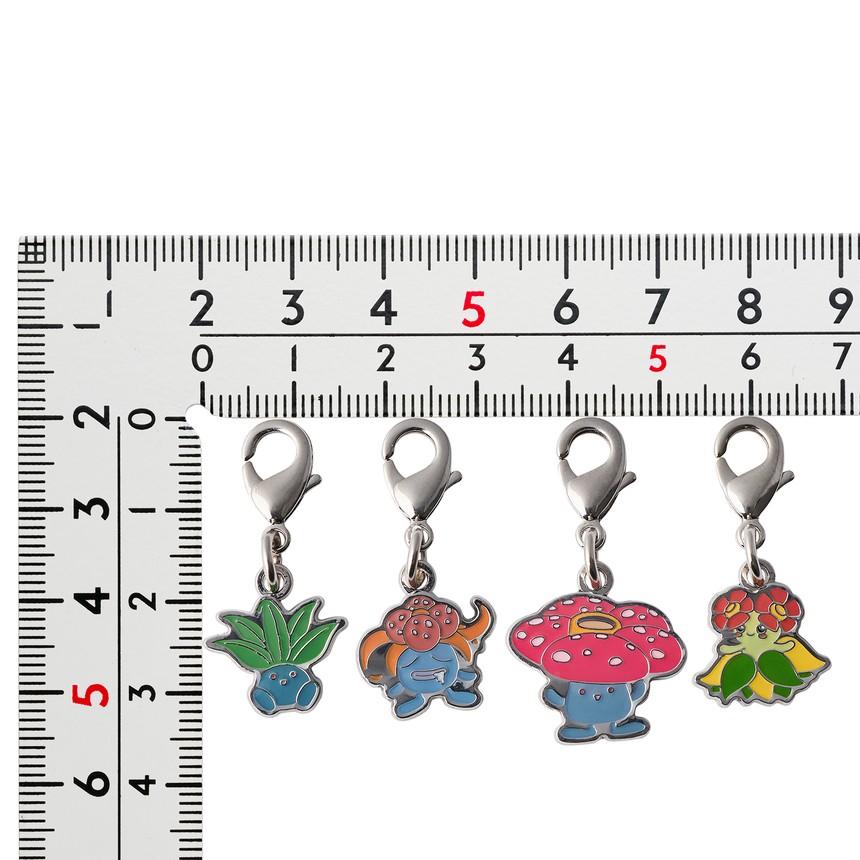[Pokemon] Pokemon Center National Pokedex Metal Charm Collection - Oddish, Gloom, Vileplume, Bellossom