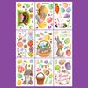 9 Sheets Easter Rabbit Eggs Window Clings Spring Cartoon Window Stickers Decals for Holiday Decoration Party Supplies