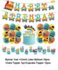 Cartoon Train Theme Birthday Party Decoration Number Balloons Cake Topper Transportation Vehicles Backdrop Banner Party Supplies