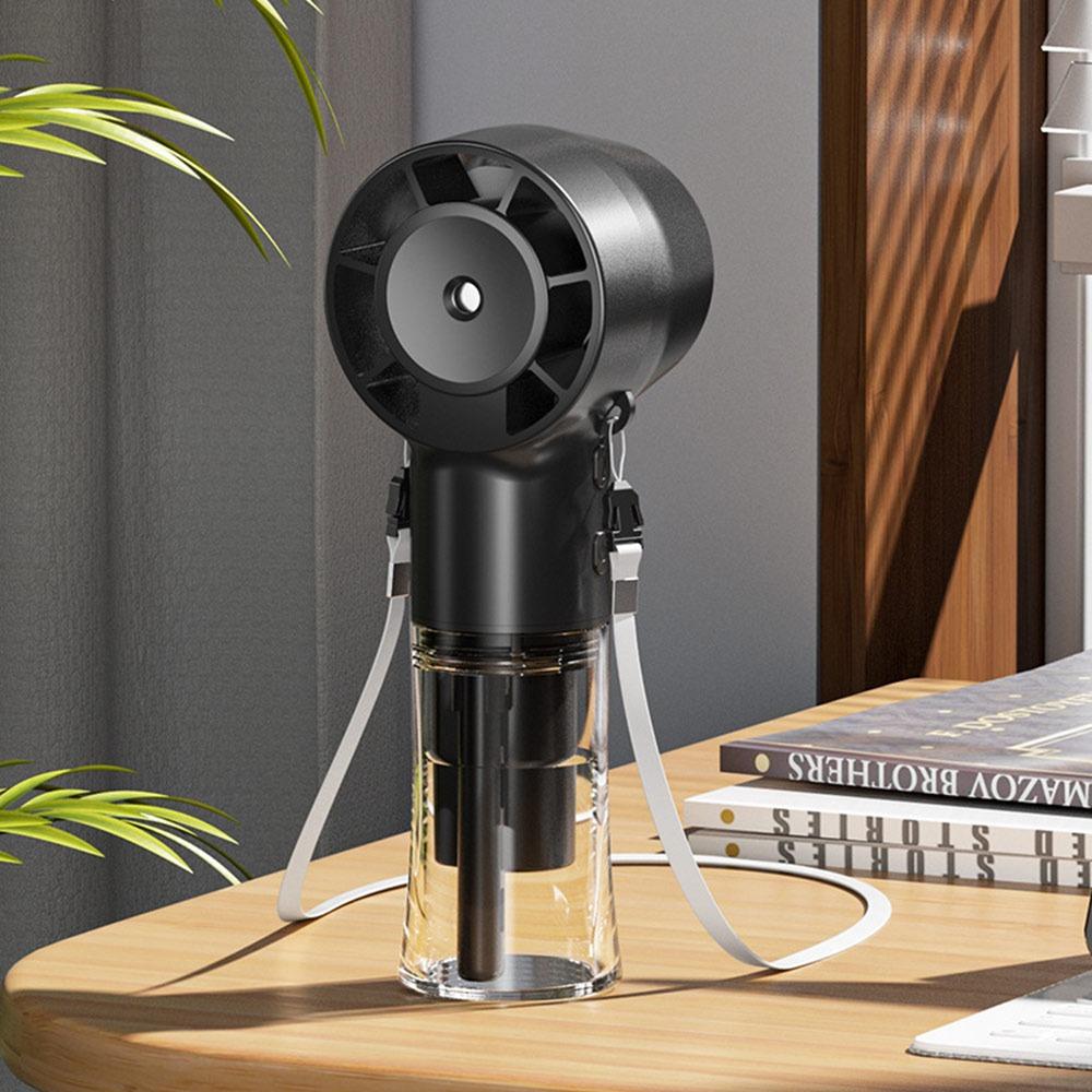 Portable Neckloop Fan with Water Spray Mist Mini Fan Multi-function Air Cooler Outdoor